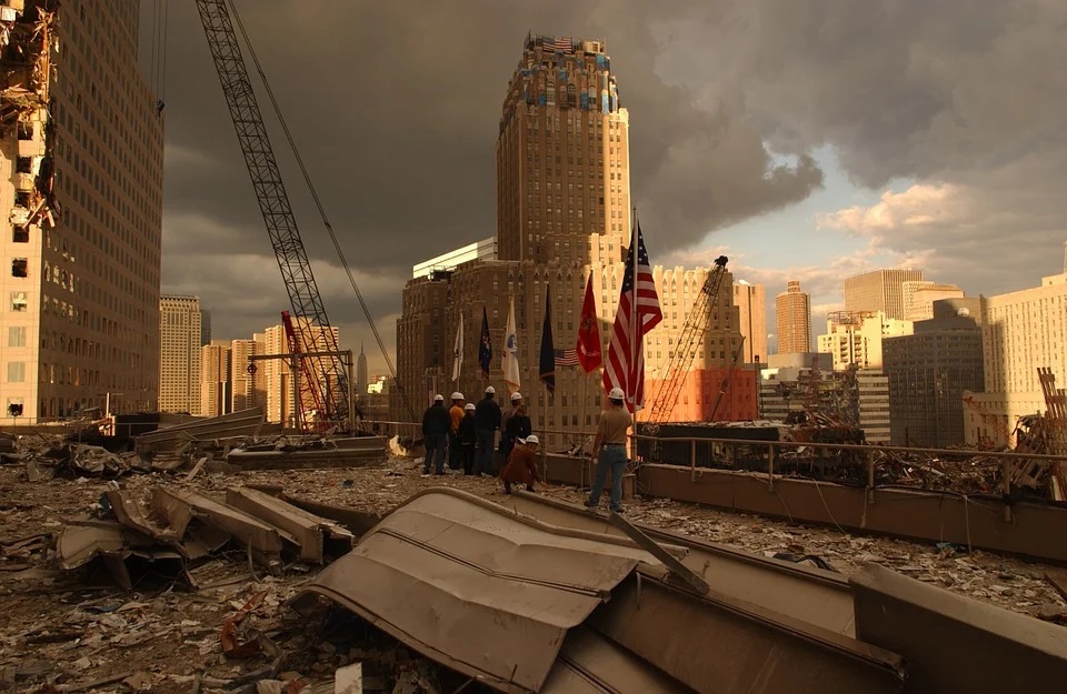 Rubble after the Twin Towers attack