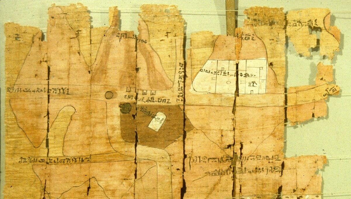 Museo Egizio di Torino - Mappa del papiro 1150 a.C.Mappa del papiro di Torino 1150 a.C.