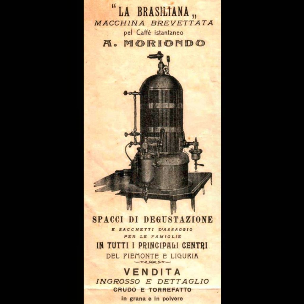 Macchina per il caffè espresso - La Brasiliana, la seconda macchina brevettata da Angelo Moriondo (Wikipedia)