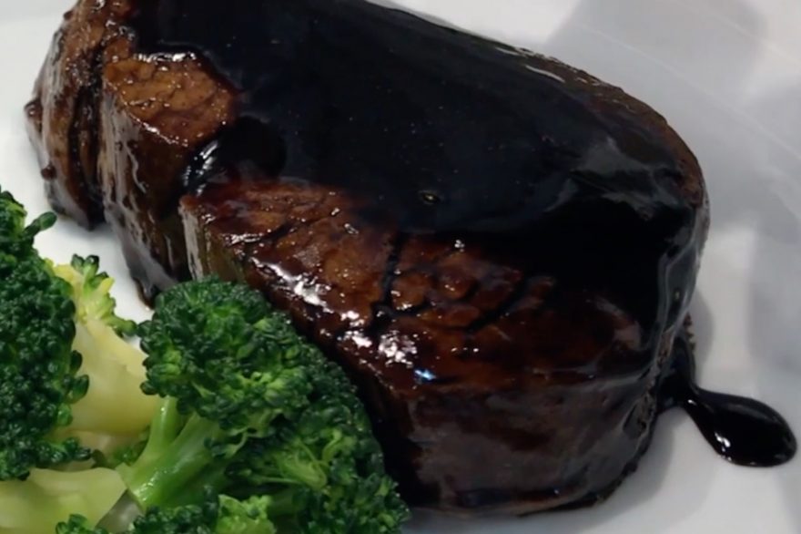 The fillet made with balsamic vinegar