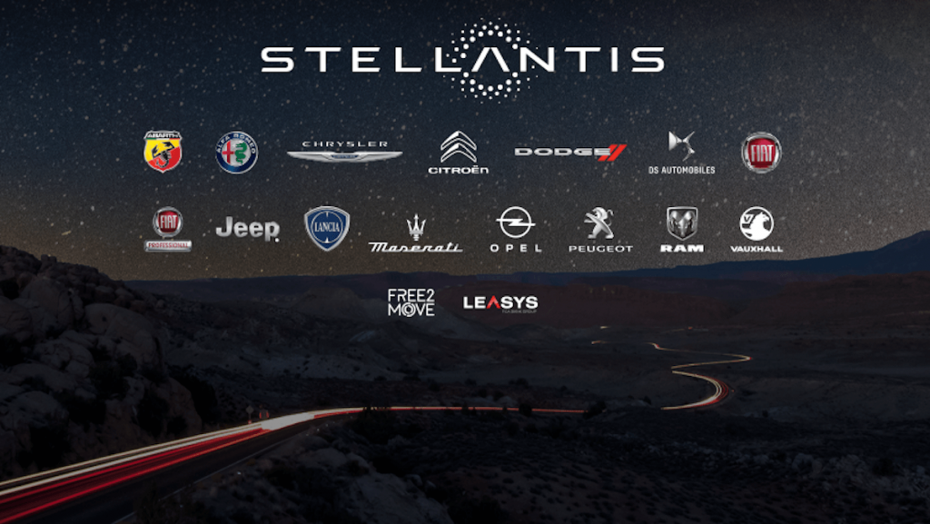 Stellantis - logo del nuovo gruppo con i marchi associati