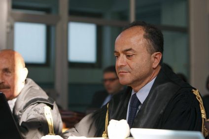 Nicola Gratteri in toga during a trial