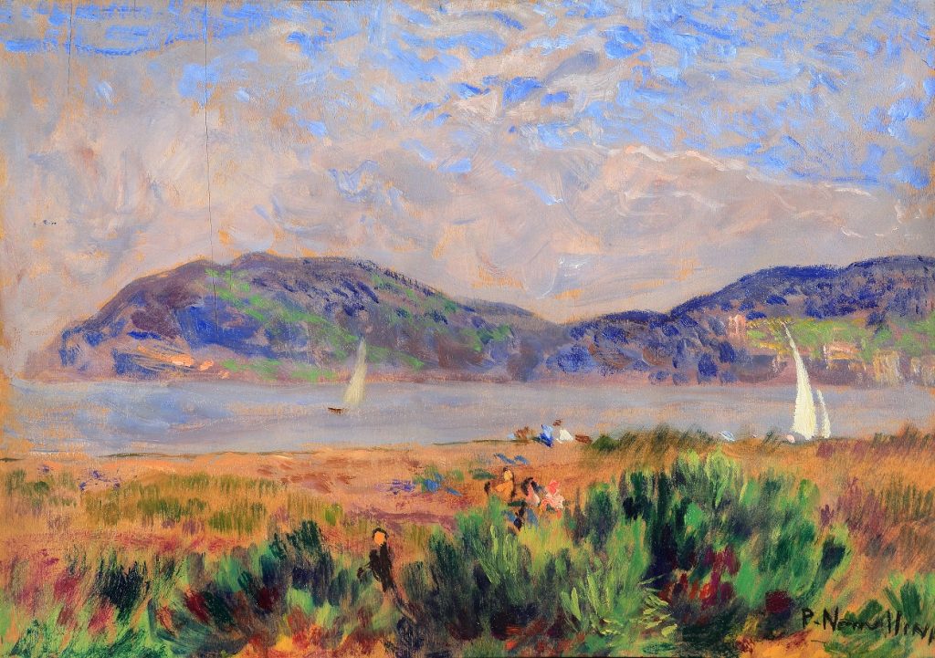 Dipinti sull'acqua  - PLINIO NOMELLINI Isola d'Elba olio su tela 1920 LGT