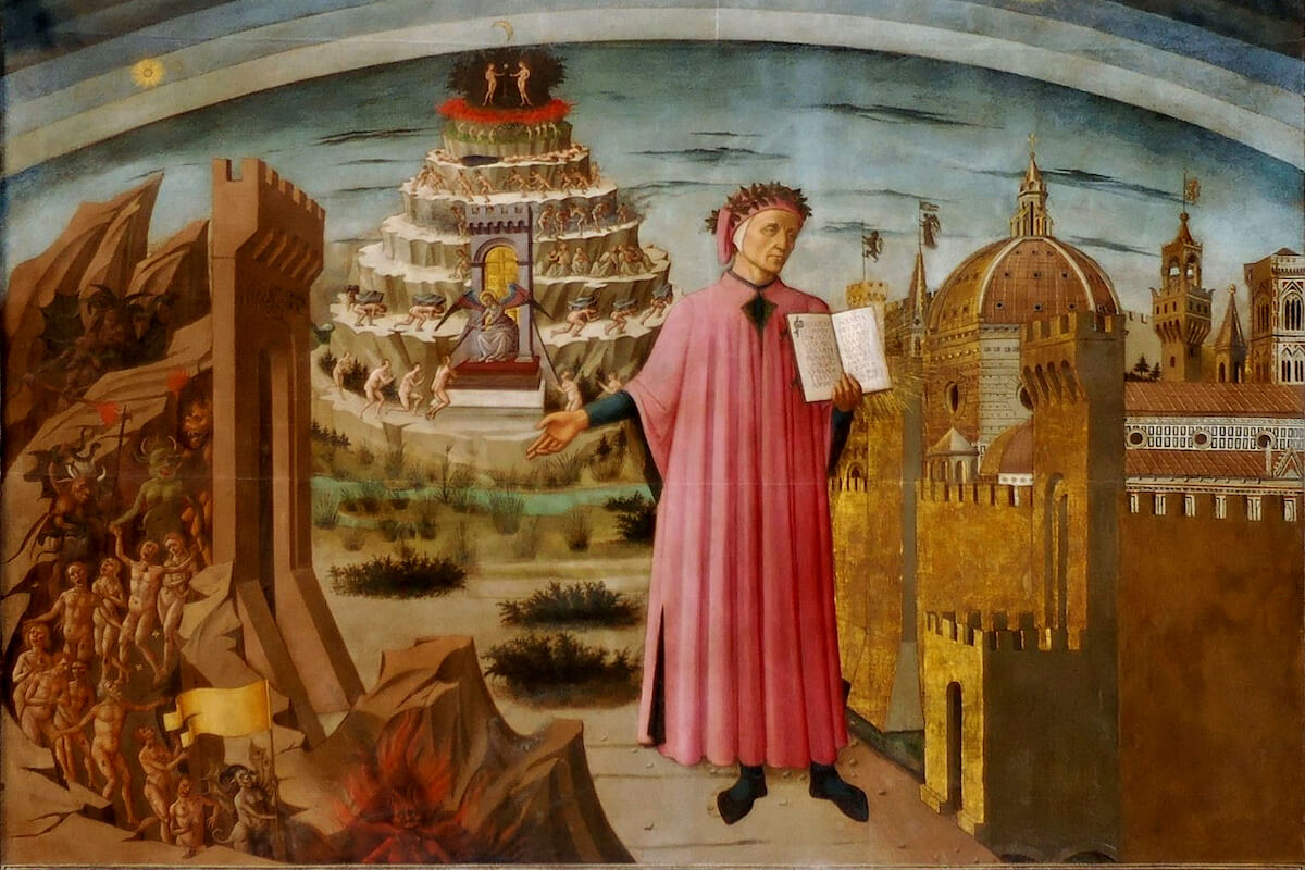 XXI Settimana della lingua italiana nel mondo - Dante con la Divina Commedia, Domenico Michelino (duomo Firenze)