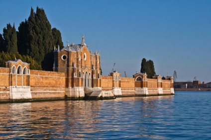 San Michele cemetery from the lagoon