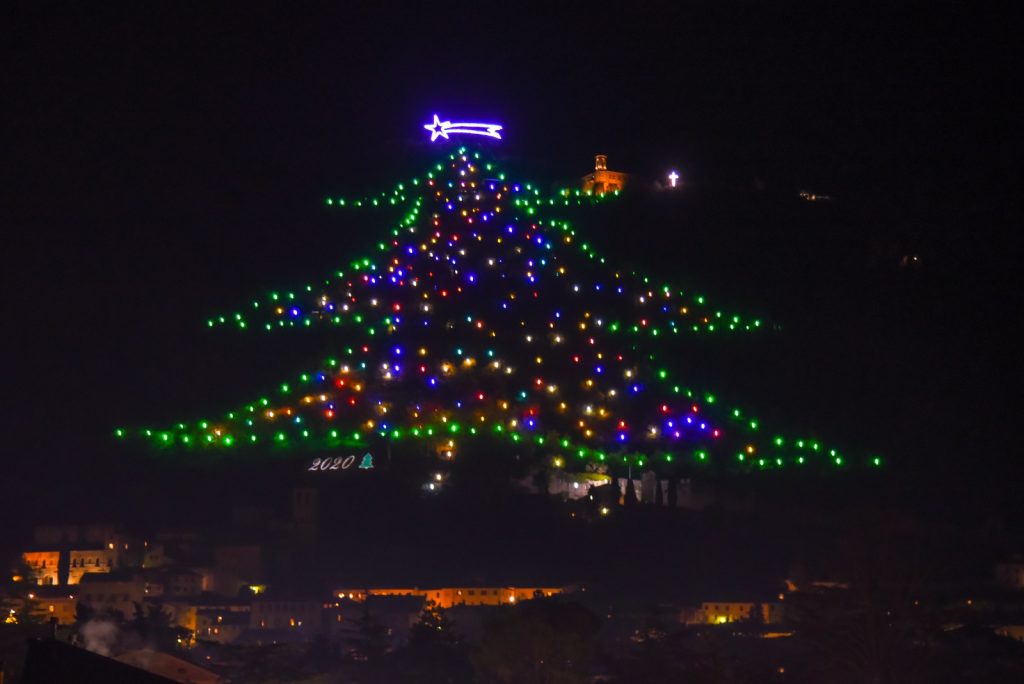 Albero di Natale di Gubbio - Una vista dell'albero