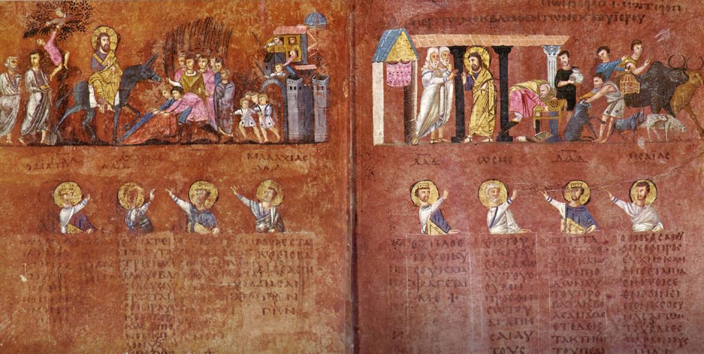 Rossano Calabro - particolare Codex Purpureus con miniatura