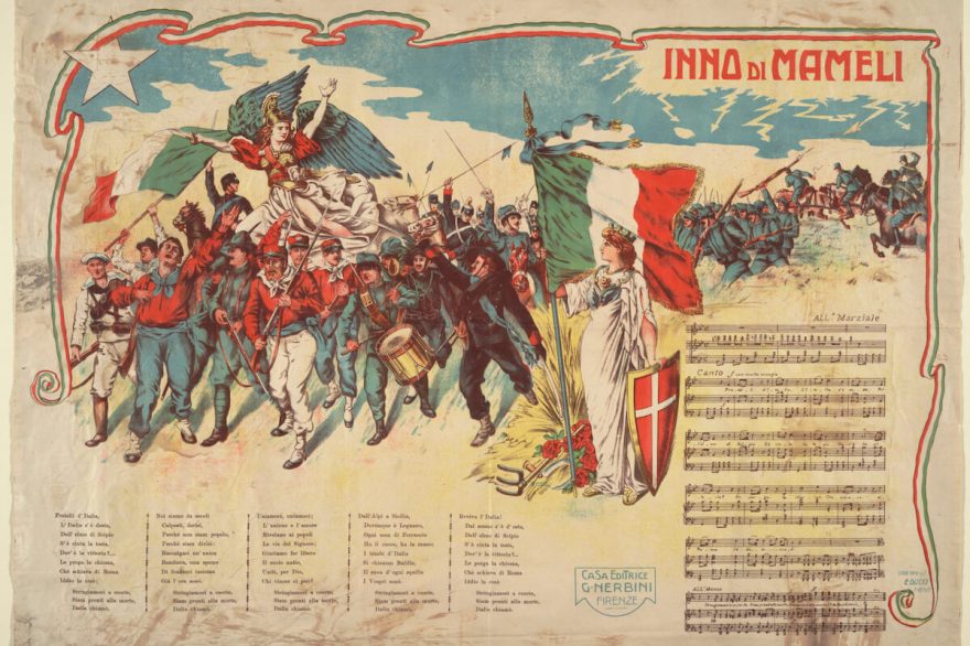 Inno d'Italia - Poster con l'Inno di Mameli pubblicato durante la prima guerra Mondiale