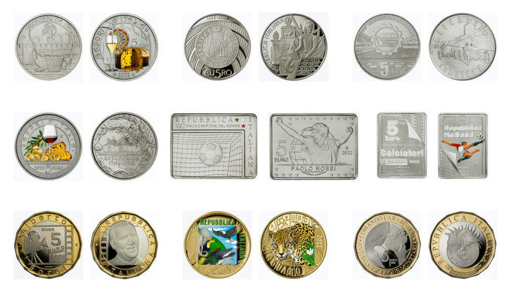Collezione Numismatica 2022 - monete da 5 euro