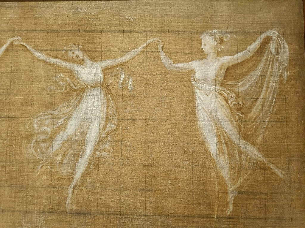 dettaglio di uno dei monocromi raffiguranti le danzatrici 