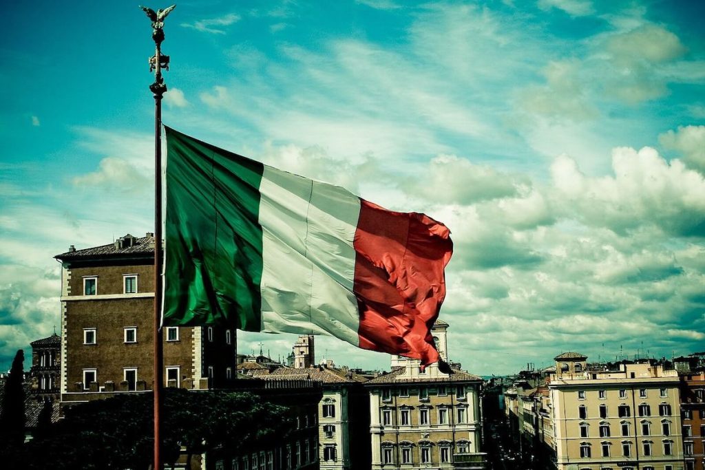 Unità d'Italia - Bandiera italiana a Roma