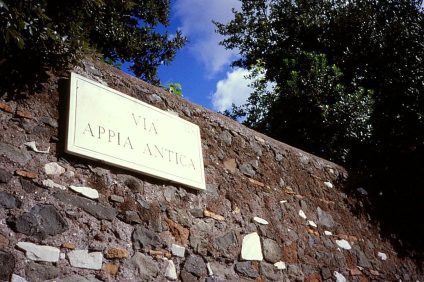 Via Appia Antica sign in Rome