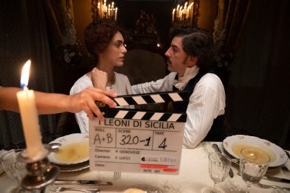 The lions of Sicily - Miriam Leone and Michele Riondino on the set