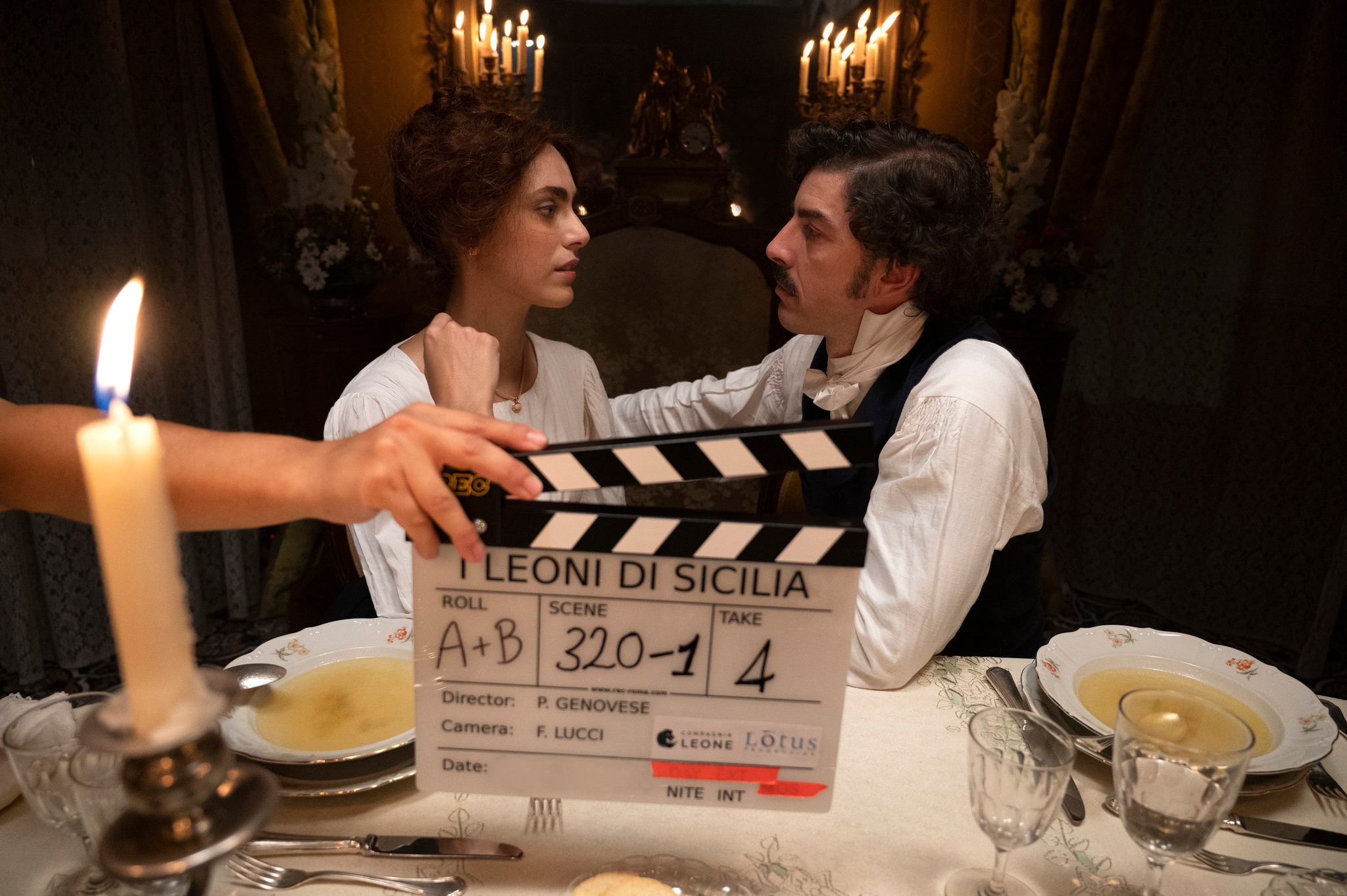 Os leões da Sicília - Miriam Leone e Michele Riondino no set