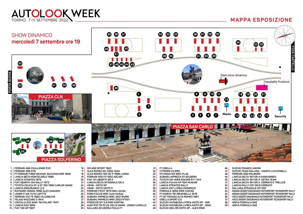 Autolook Week Turín mapa