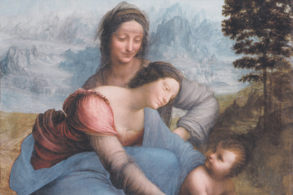 蒙娜麗莎 - 細節 聖安妮，聖母子和小羊羔