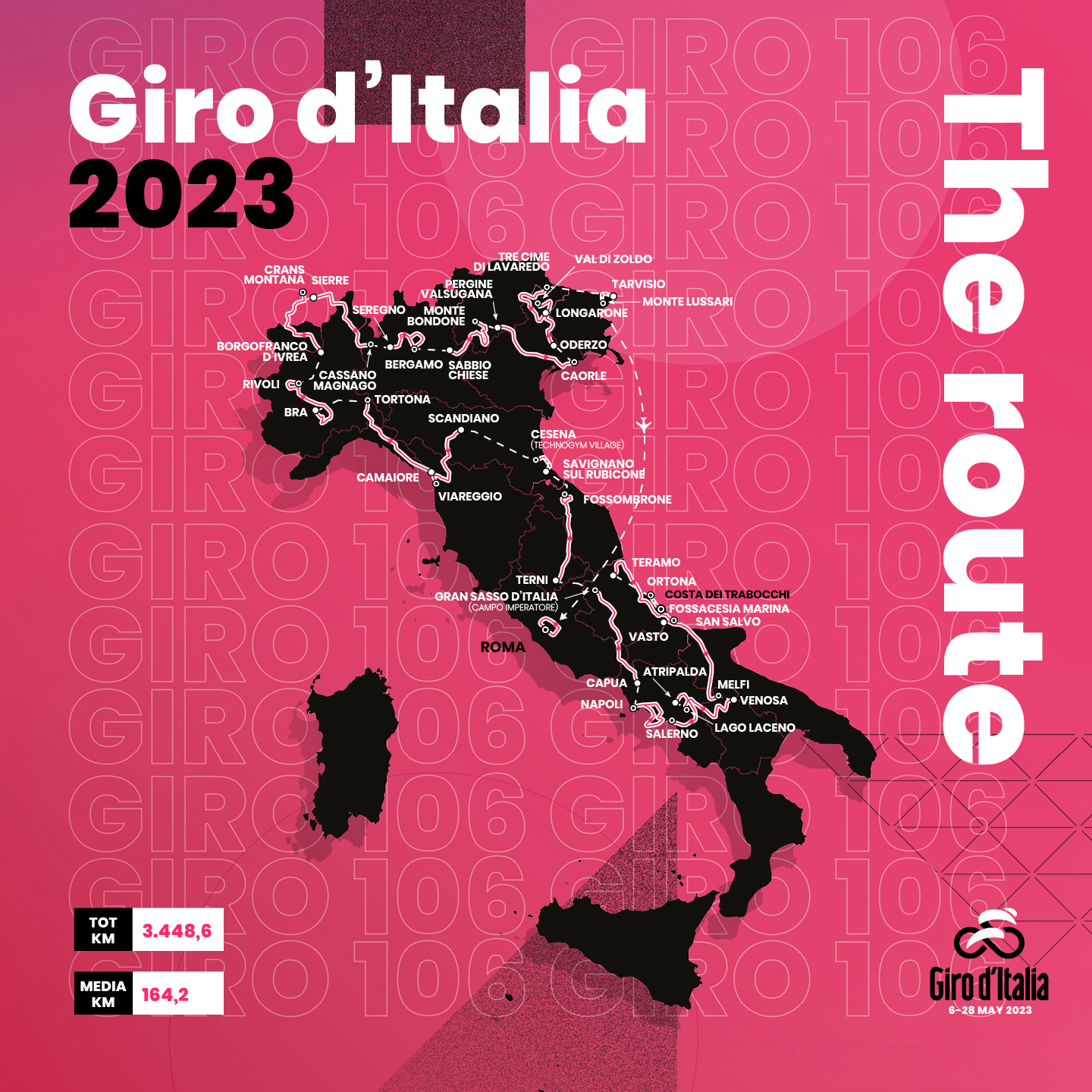 Giro d'Italia 2023 starting from the and ending with the Roman
