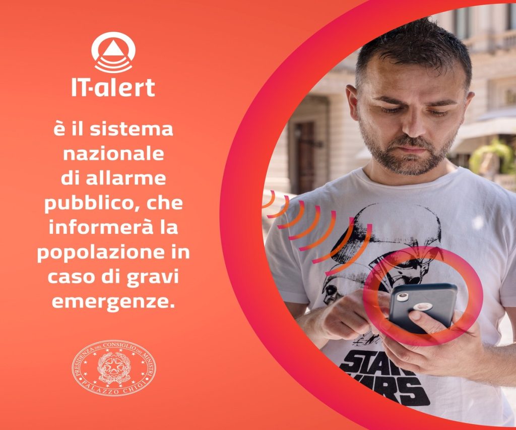 它的警报很快将在整个意大利活跃，并加入其他紧急情况警报系统。