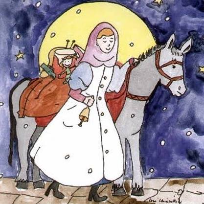 Die heilige Lucia mit dem Esel