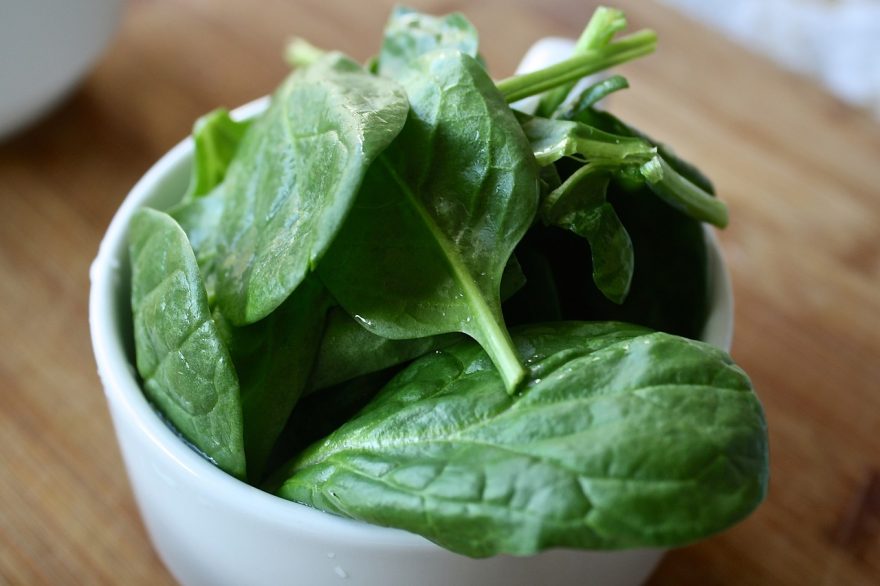 Spinach in the kitchen