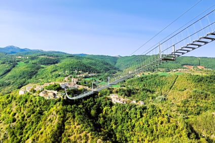 Tibetan bridge in Italy in Umbria