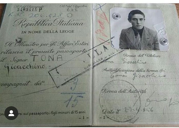 Memorias de ultramar - Pasaporte de un inmigrante italiano