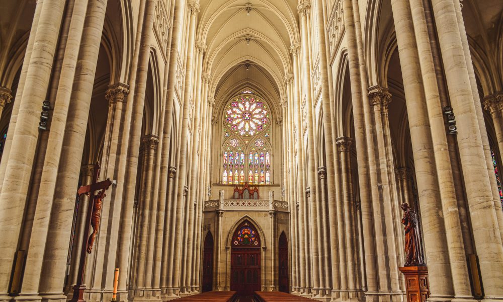 La Catedral de La Plata - Rosetón y coro desde el altar