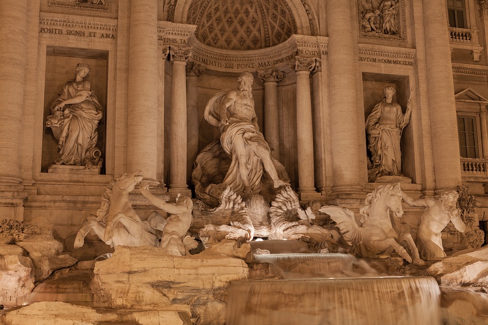 La Fontana di Trevi a Roma. Fonte: Pixabay