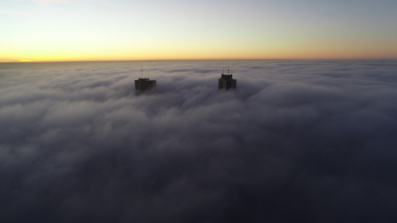 Dron Mar del Plata - Vista del edificio Havanna desde las nubes.