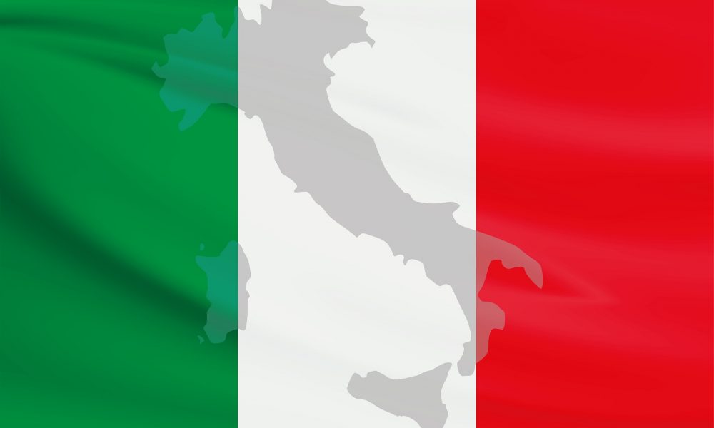 Becas de italiano - Bandera Y Mapa De Italia.