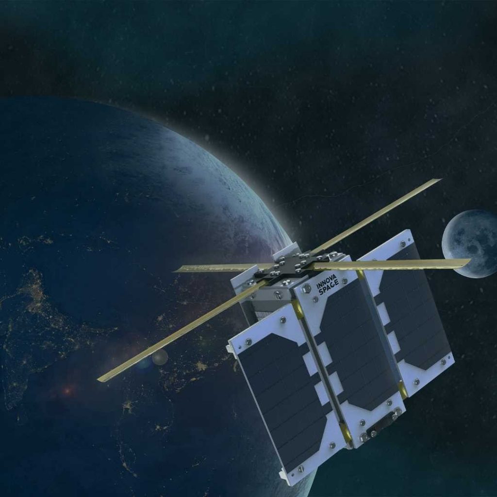 Satélite marplatense - Representación del satélite marplatense cuando esté en el espacio.
