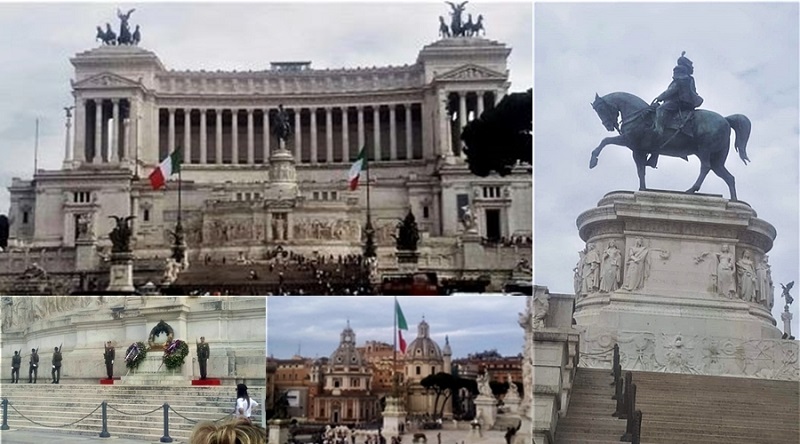 Roma Plaza Venecia Cambio De La Guardia Y Monumento De Garibaldi