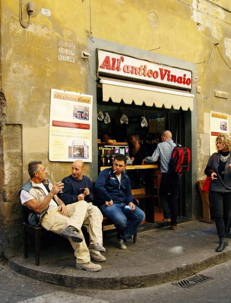 lunfardo - Italianos Conversando En Frente De Un Comercio