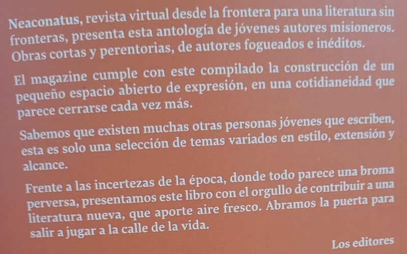 Neaconatus ediciones - Contraportada Del Libro