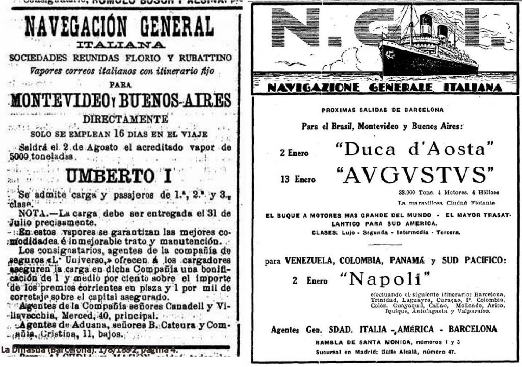 Inmigración italiana en Montevideo - Afiches Publicitario Navegacion A America Del Sur