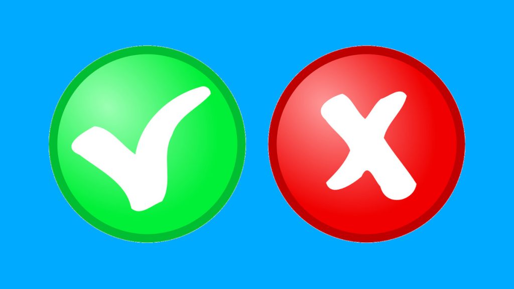 Mal uso - Simbolo De Correcto E Incorrecto