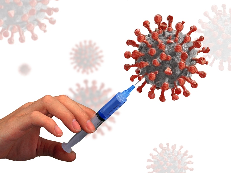 Vacunas - Caricatura Virus Y Jeringa