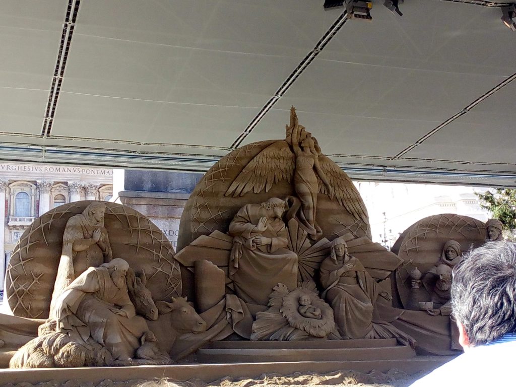 Presepe di sabbia a Roma