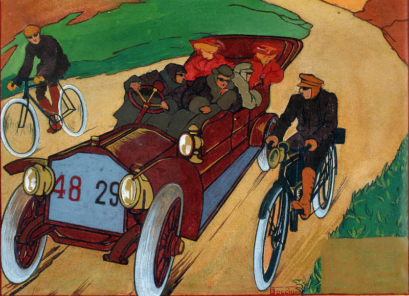 Illustrazione Di Umberto Boccioni Post 1905 Part. Targa Di Piacenza