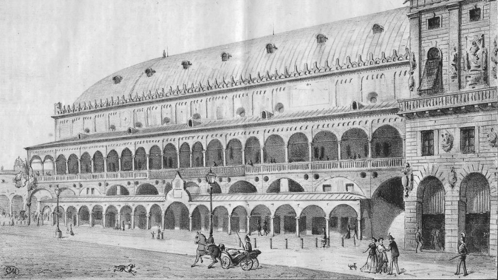 Palazzo Della Ragione In Un Disegno Di Giacomo Manzoni 1869