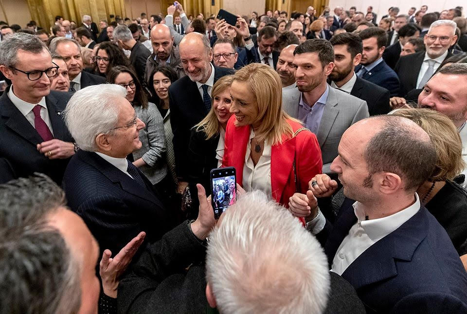 Palma Libotte Con il Presidente Mattarella durante la visita in Qatar