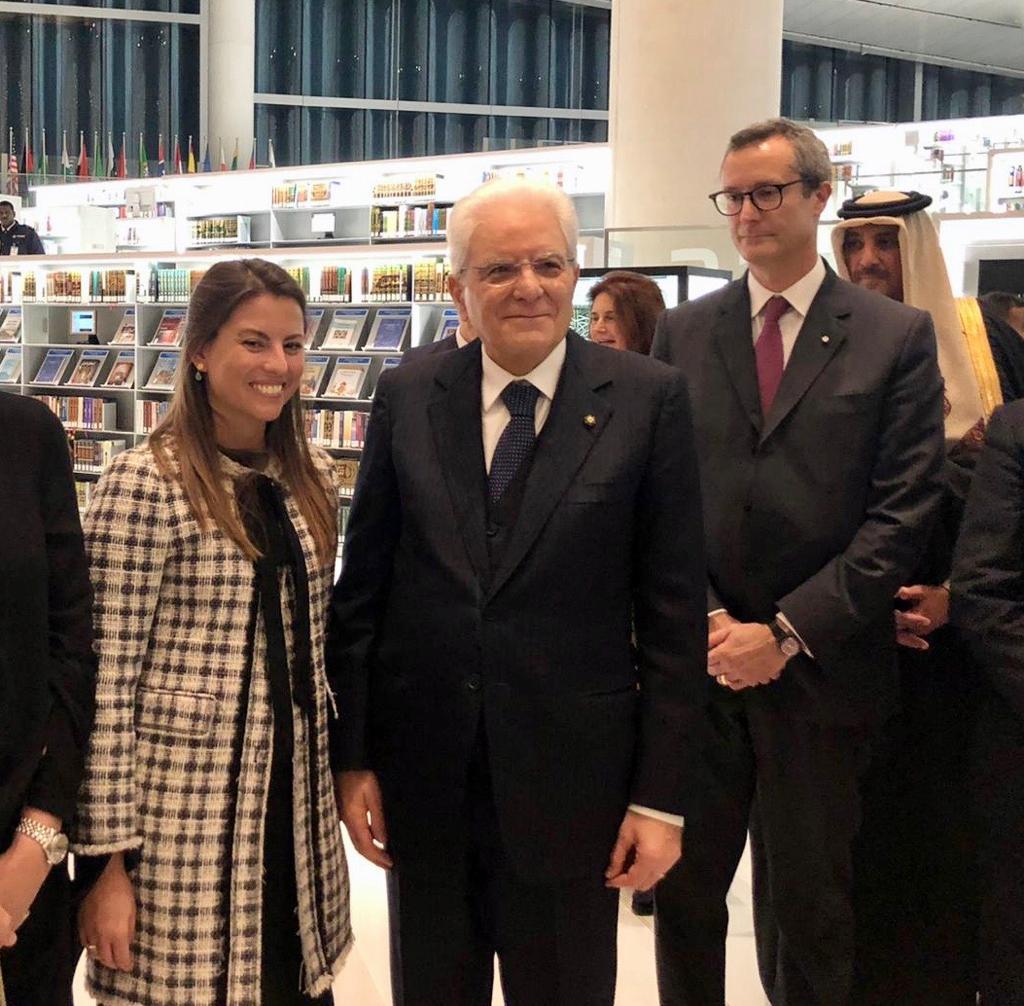 Kelly Signorelli-Chaplin - Visita del Presidente Mattarella presso la Qatar National Library