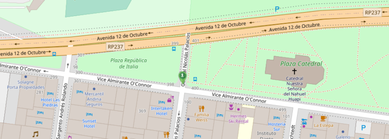 Mapa Casco Urbano San Carlos De Bariloche Plaza Italia
