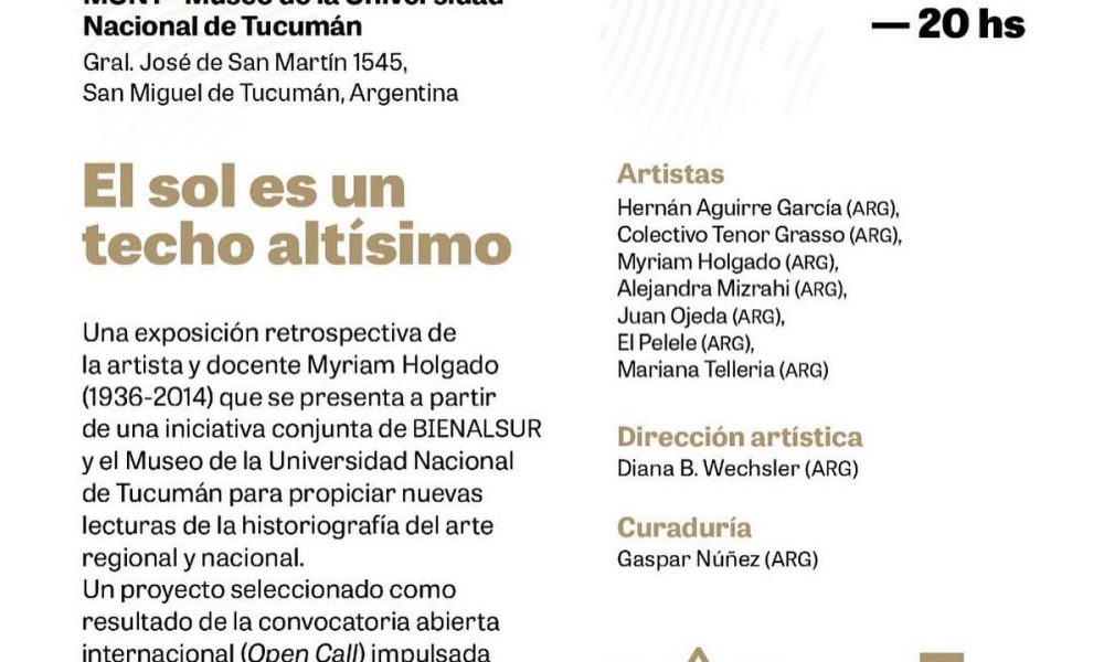 Bienalsur - Flyer El Sol e sun techo altísimo