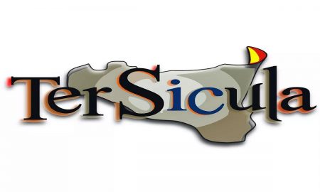 Tersicula: il logo dell'associazione- La Sicilia in griggio su sfondo bianco- Foto: concessione di Tersicula