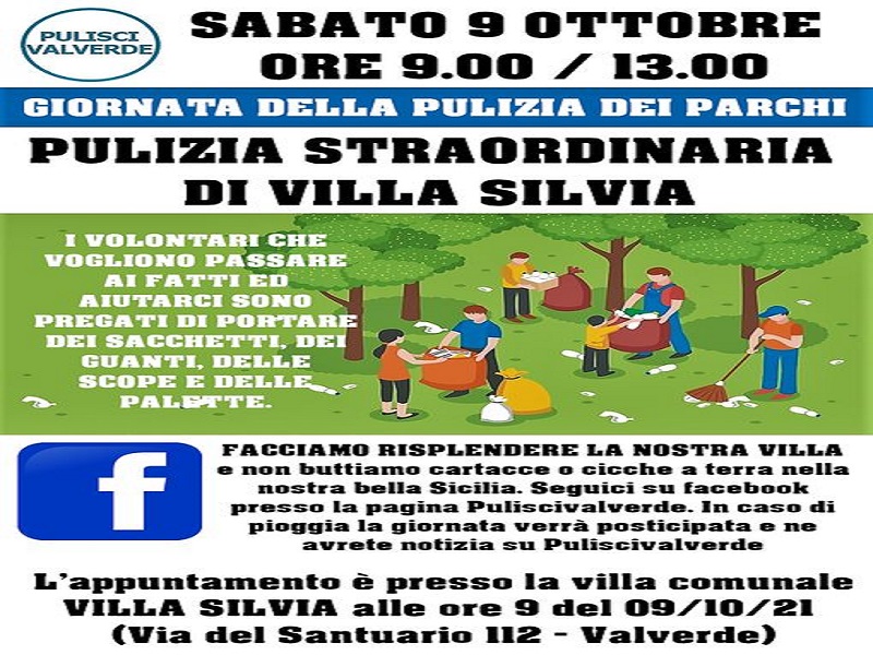9 ottobre 2021: la locandina dell'evento - Foto: pagina facebook Pulisci Valverde